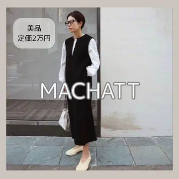 [ 새상품급 ] MACHATT 울 오버롤 스커트 블랙 F 사이즈