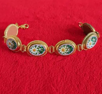 빈티지 이탈리아 팔찌 밀피오리 마이크로 모자이크 E64