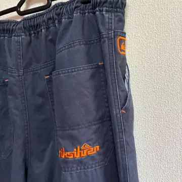 퀵실버 네이비 와이드 포켓 부착 워크 팬츠 y2k
