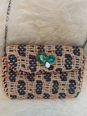 [ 미사용 새상품 ] Maria La Rosa 뜨개질 디자인 숄더백