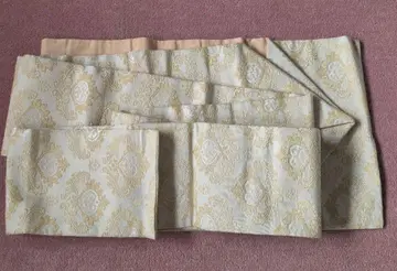 크림색과 골드 컬러 꽃무늬 나고야 오비