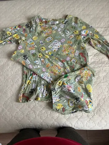 튜닉 칠부 소매 룸웨어 상하의