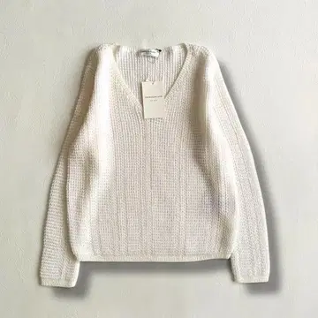 [ 새상품 ] TOMORROWLAND V넥 긴팔 니트 화이트 여성용 S