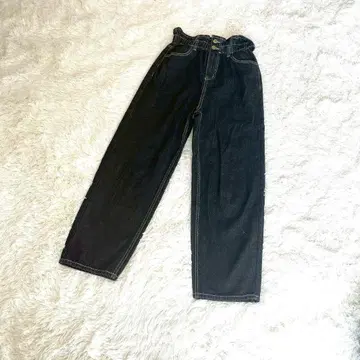 CLASSICAL ELF 데님 와이드 팬츠 M 스티치 블랙