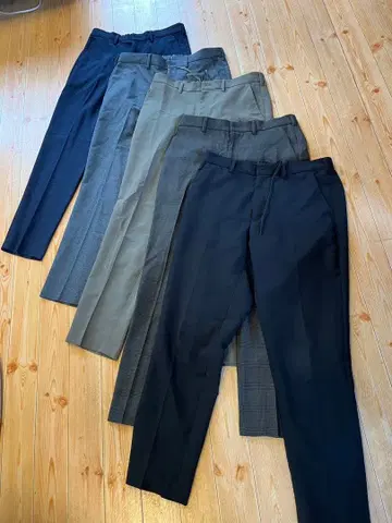 GU 워셔블 테이퍼드 트라우저 남성용 M 새상품급 5종 세트