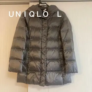 그레이 후드 부착 다운 자켓 미디 기장 클리닝 완료