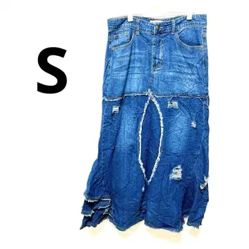 MISSLOOK 데님 롱 스커트 [ S ] 오샤레 디자인 1점만!