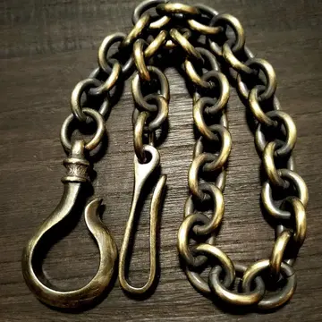 훈제 놋쇠 원형 타원형 13mm 지갑 체인 빈티지 원형 후크