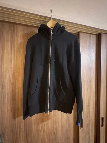 루프 휠러 LOOPWHEELER 하이 지퍼 후드티 블랙