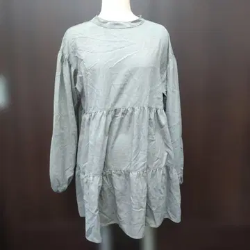 그레이 티어드 디자인 긴팔 셔츠 튜닉 프리 사이즈