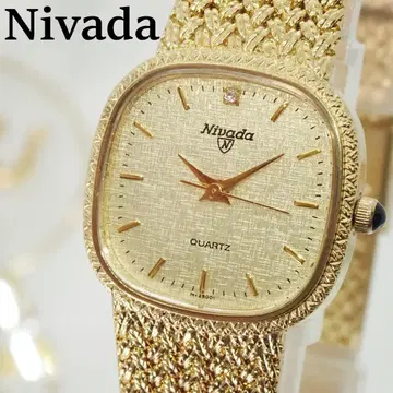 가동품 새상품 배터리 Nivada 1P 여성용 손목시계 골드 타원 스위스