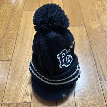 PG 폼폼 포함 니트 캡 네이비