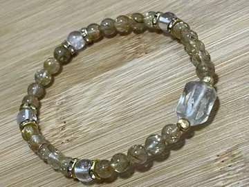 10. 골드 루틸 쿼츠와 화이트 아제즈라이트