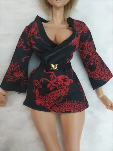 Angel Philia VMF50 드래곤 패턴 룸웨어 숏 기모노풍