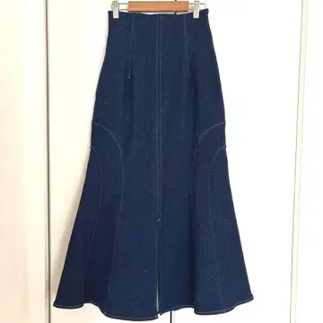 러그나문 다크 블루 데님 머메이드 스커트