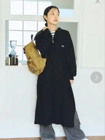 FREAK'S STORE [ TOWNCRAFT ] 하프 지퍼 긴팔 원피스