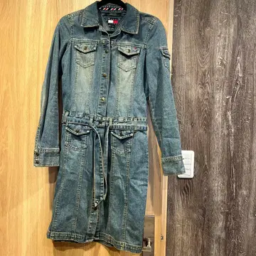 TOMMY JEANS 데님 롱 셔츠 원피스