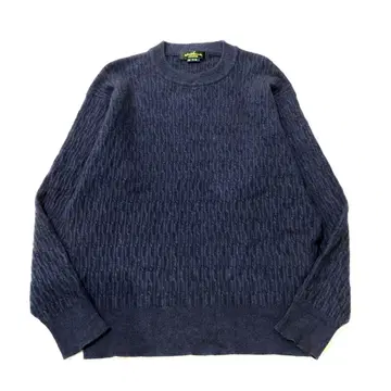 일본제 [새상품급] 혼마 캐시미어 100 리브 니트 스웨터 LL 네이비