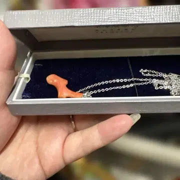 오렌지 펜던트 목걸이 실버 925