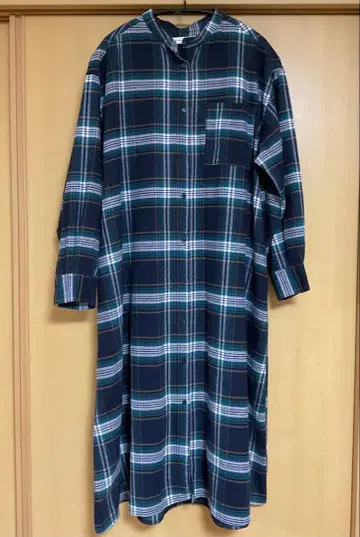 아즈노아즈 원피스 체크 셔츠 원피스 롱 프리 사이즈