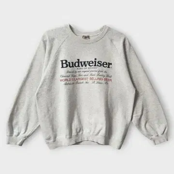 90s Budweiser 버드와이저 기업 맨투맨 그레이 L 상당