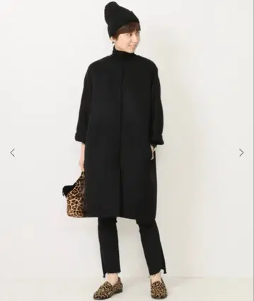 두지엠 클라세 Victorian 리버 노카라 코트 블랙