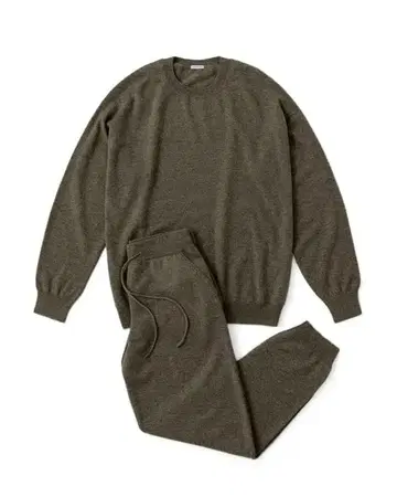 캐시&바르바 몽골리안 캐시미어 셋업 Olive