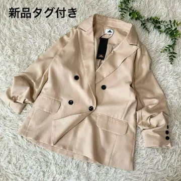 새상품 ABITOKYO 더블 자켓 S 오렌지 베이지 깔끔한 출퇴근용