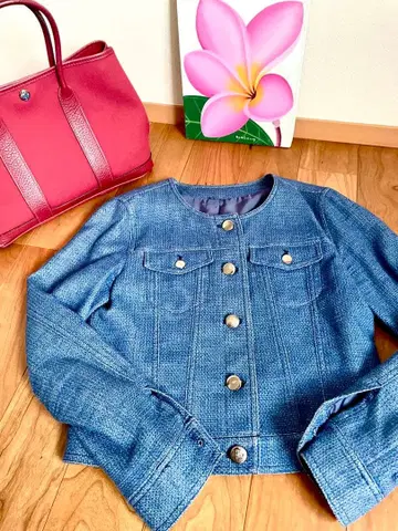 [ ANAYI ] 아나이 데님 조 노카라 자켓 36