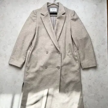 FRAY I.D 울 캐시미어 더블 브레스트 코트 베이지