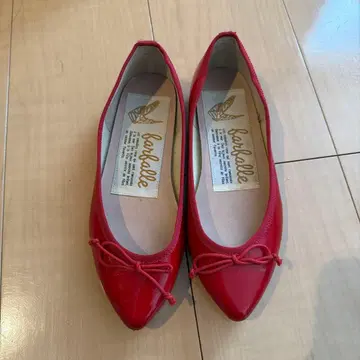 빨간색 발레 슈즈 플랫슈즈 21.5