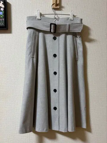 울 혼방 트렌치 스커트