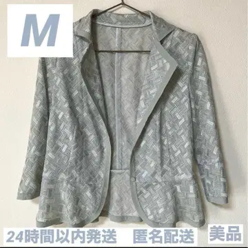 JANE MORE 기하학 패턴 테일러드 자켓 페플럼 M 온워드