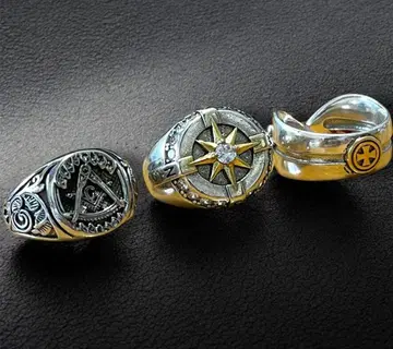 남성용 실버 반지 스트릿 아메카지 US 멕시칸 구제 의류 L