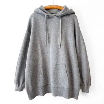 SLOBE IENA 더블 페이스 후디 니트 후드티 루즈핏 그레이