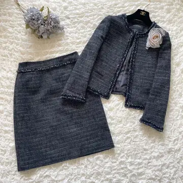 그린 라벨 릴랙싱 프린지 트위드 자켓 스커트 셋업