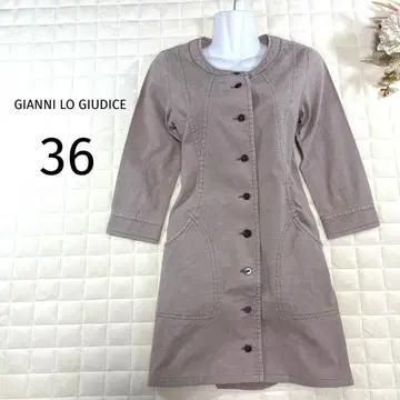 GIANNI LO GIUDICE 7부 소매 원피스 36 S 핑크 베이지