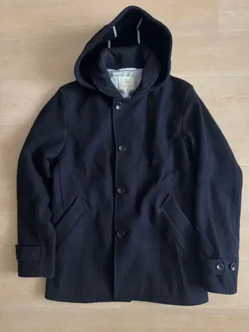 피코트 블랙 후드 부착