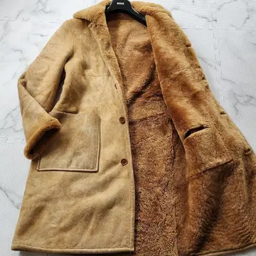 구하기 어려움 남성용 비기 리얼 무스탕 코트 롱 기장 울트라 웜 램 가죽