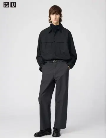 미사용 UNIQLO 스트레이트 팬츠 08 다크 그레이 허리 73cm
