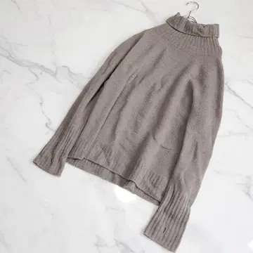 Plage 캐시미어 100% 부드러운 터틀넥 풀오버 니트