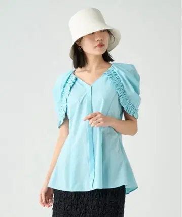 CELFORD 프릴 트리밍 래글런 블라우스 색스 36 새상품급