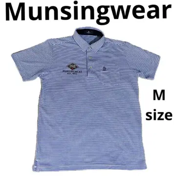 먼싱웨어 골프 셔츠 반팔 블루 화이트 M