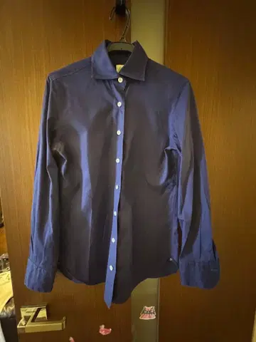 네이비 긴팔 셔츠 사이즈 38 면 100% 손세탁 가능