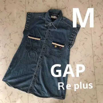 배송비 포함 M 사이즈 GAP replus 여성용 슬리브리스 데님 셔츠