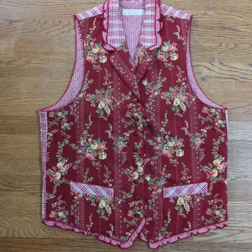 핑크하우스 베스트 퀼팅 꽃무늬 체크