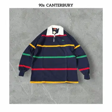 90s 데드스탁 CANTERBURY 배색 라거 셔츠 긴팔 자수