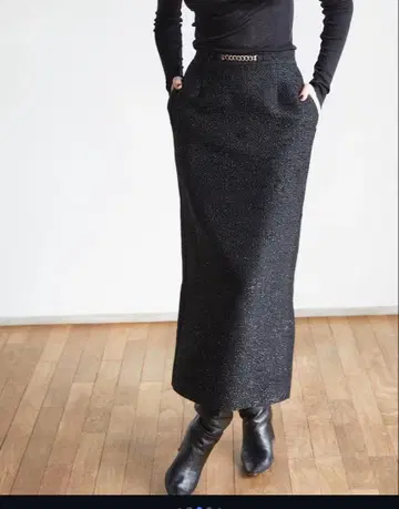 에스테라 트위드 롱 스커트