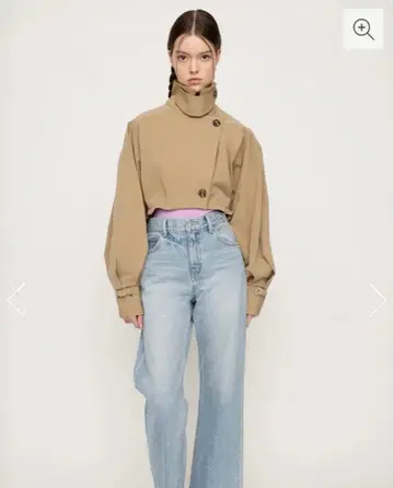 SLY 베이지 크롭 자켓