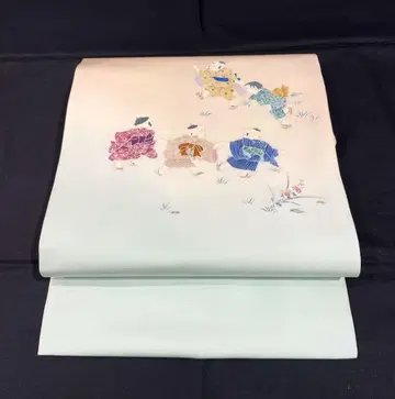 [ 연말연시 외출용 ] 미사용 새상품 순수 실크 시오제 유젠 나고야 오비